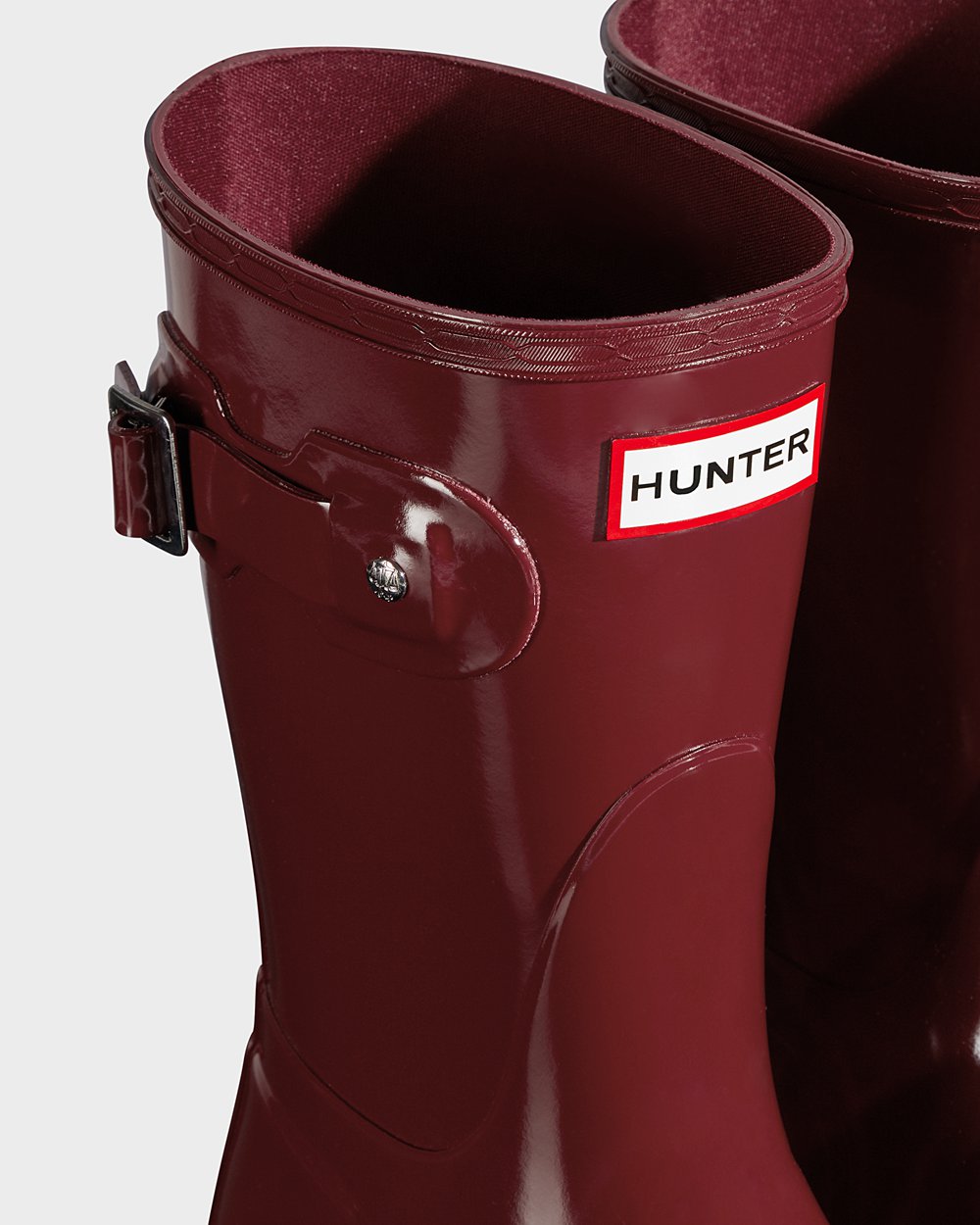 Botas De Cortas Original Gloss Hunter Mujer - Grises Rojos - 084137NHO